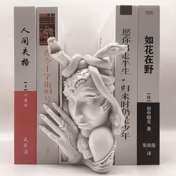 Medusa intimidea S〜M 白 9点セット Vintage White Medusa and Snake Women Resin Bookends WK1608 - The