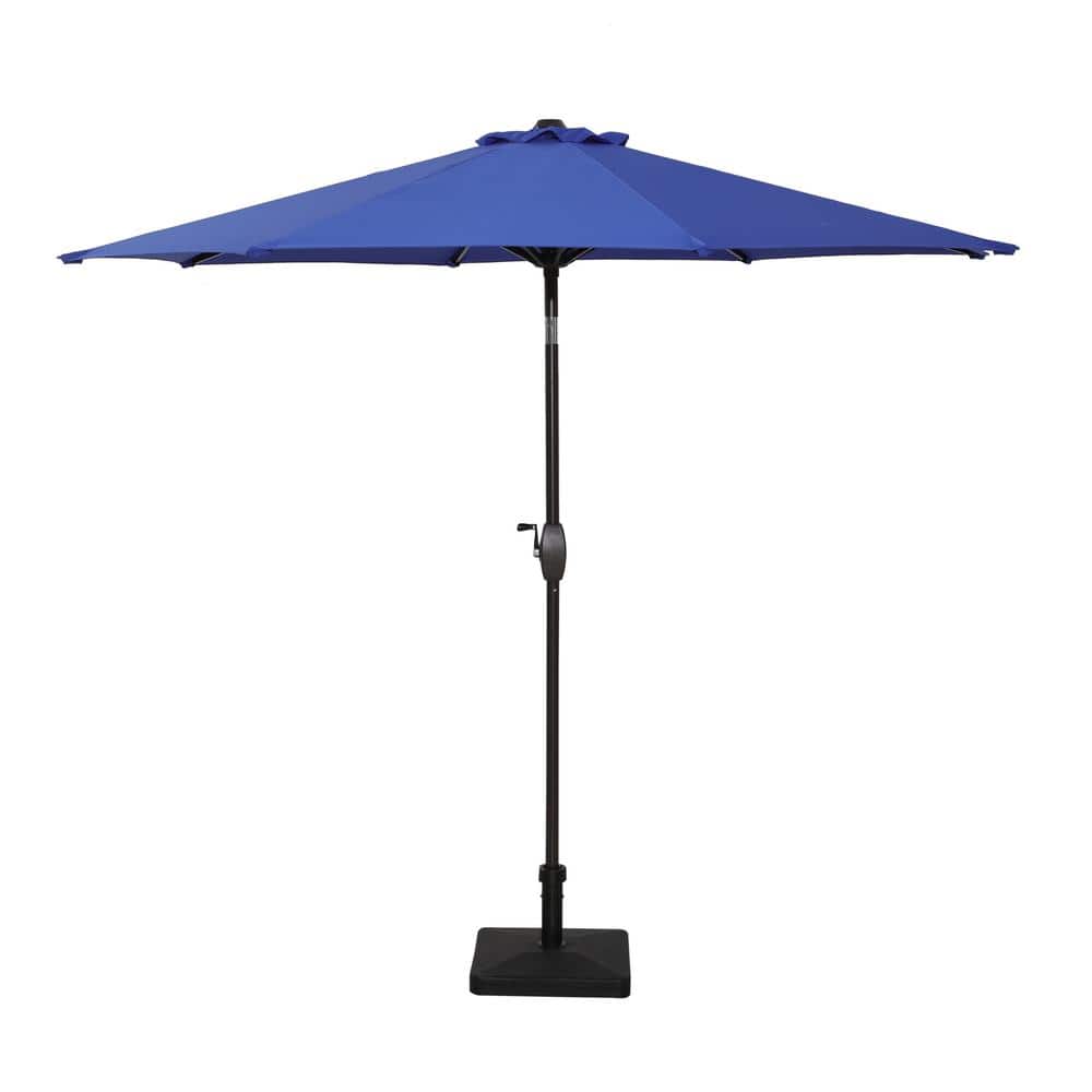 9 ft. Steel Market Outdoor Patio Umbrella in Royal Blue
