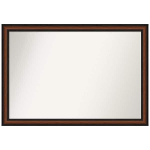Amanti Art Yale Walnut 39.5 in. W x 27.5 in. H Non-Beveled Bathroom Wall Mirror in Cherry