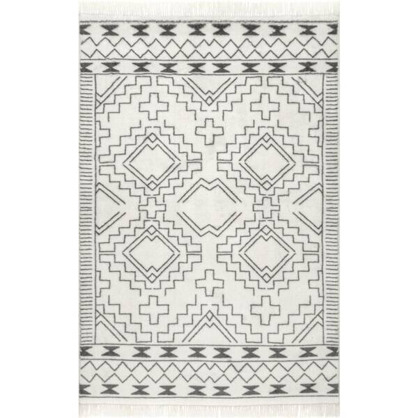 nuLOOM Adele Tribal Pendant Beige 8 ft. x 10 ft. Area Rug