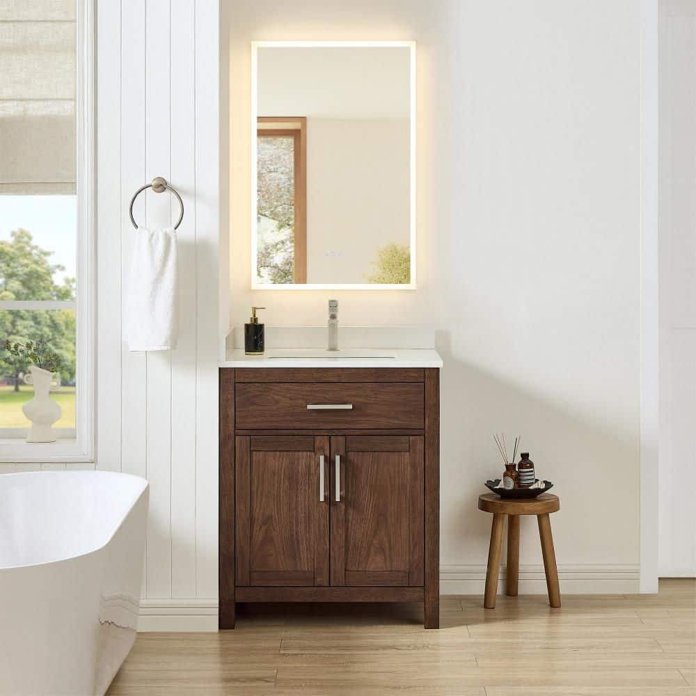 Beckett 30 in. Single Freestanding Dark Walnut Bath Vanity with Top price history on PriceWatchPro