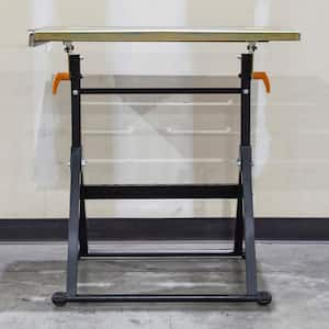 30 in. x 22 in. Foldable Flameproof Steel Welding Table with Adjustable Tilt Top