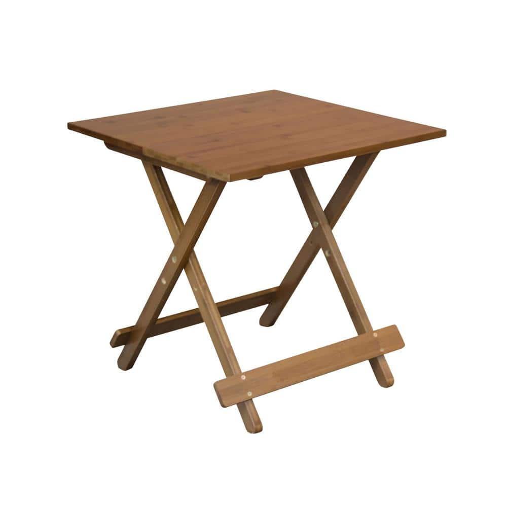 Caramel Bamboo 20'' Folding Portable Side Table