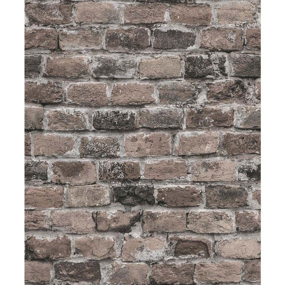 Bricks and More Collection Grey Authentic Brick Matte Finish Vinyl on Non-W
