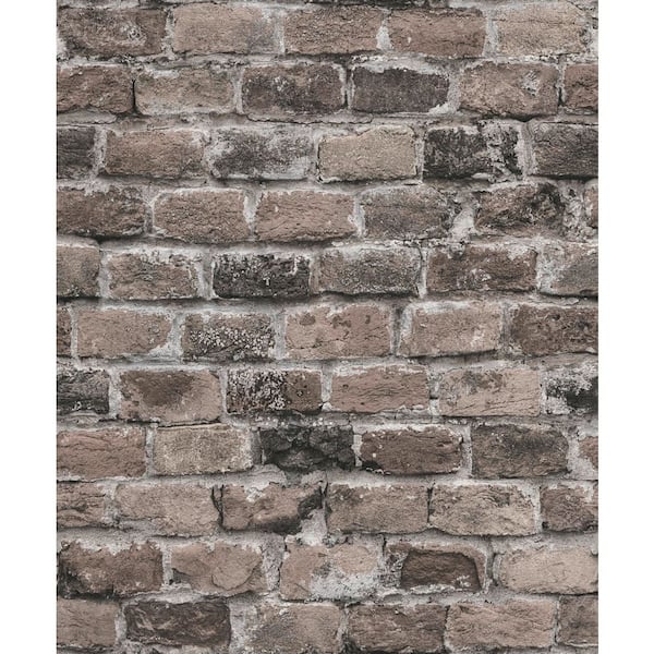 Unbranded Bricks and More Collection Grey Authentic Brick Matte Finish Vinyl on Non-Woven Non-Pasted Wallpaper Roll