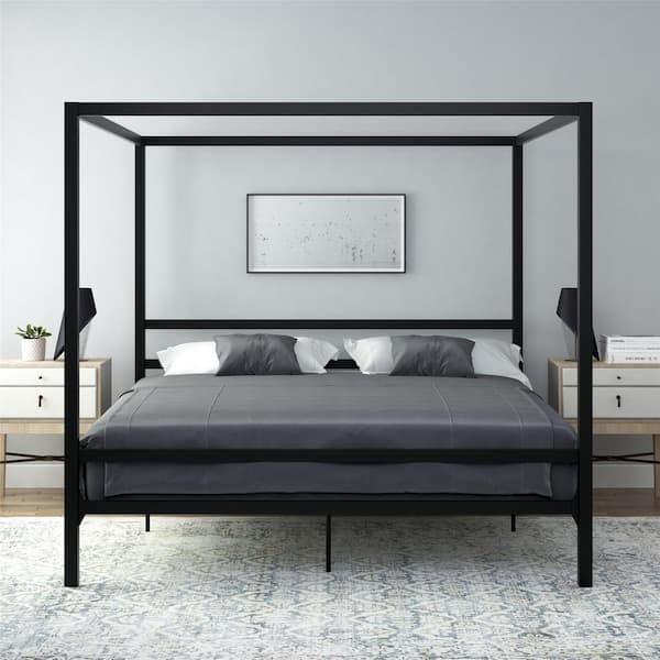 DHP Rory Metal Canopy Bed, King, Black