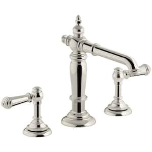 Artifacts 6.625 in. Bathroom Sink Spout with Column Design in Vibrant Polished Nickel