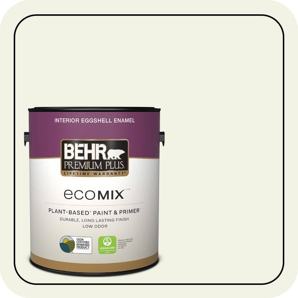 1 gal. #W-F-710 Hushed White Eggshell Enamel EcoMix Plant-Based Interior Paint & Primer price history on PriceWatchPro