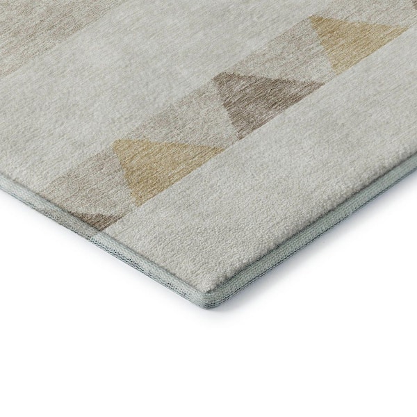 Mayfield Premium Machine Washable Abstract AMF965 Ivory 2 ft. 3 in. x 7 ft. 6 in. Runner Rug