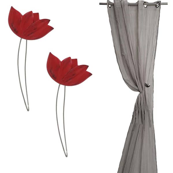 Dropship 2 Packs Magnetic Curtain Tiebacks Extendable Floral Drape