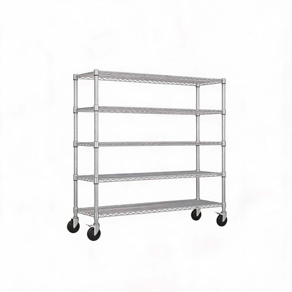5-Tier Rolling Wire Shelving Rack with Locking Casters, 82.68 in. Tall price history on PriceWatchPro