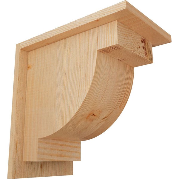 Ekena Millwork 7-1/2 in. x 12 in. x 12 in. Douglas Fir Alpine Smooth Corbel with Backplate