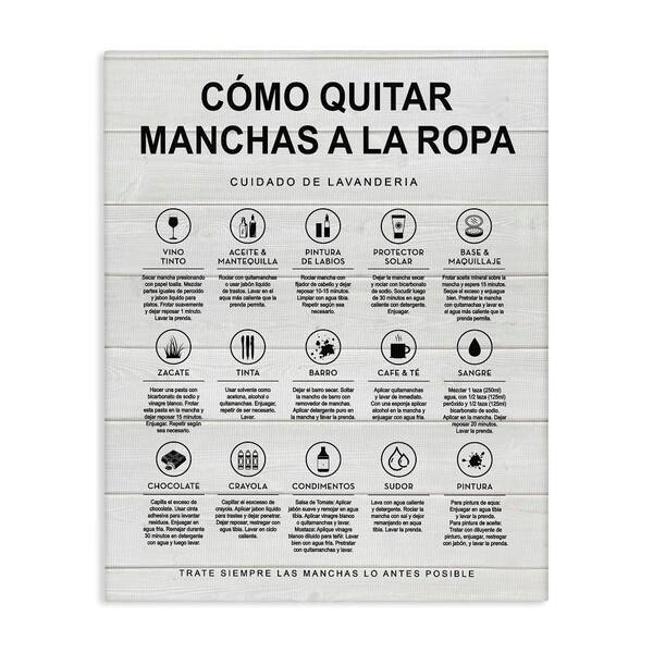 Stupell Industries Lavanderia Stain Guide Farmhouse by Lettered and Lined Wrapped Unframed Typography Graphic Art Print 20 in. x 16 in.