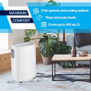13,000 BTU Portable Air Conditioner Cools 400 Sq. Ft. with Heater in White