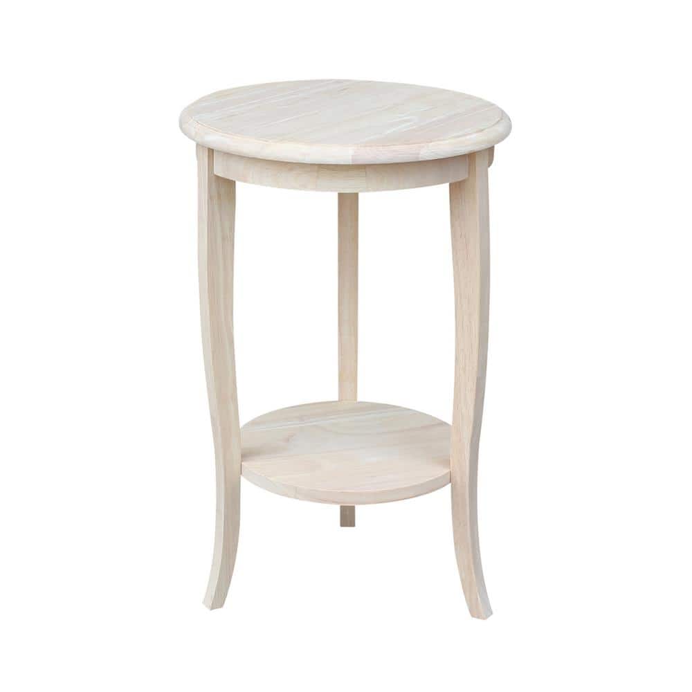 Cambria Round Light Brown Solid Wood End Table