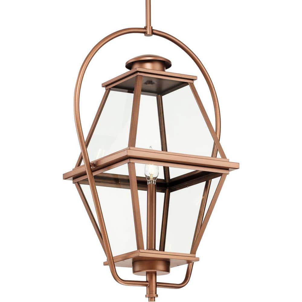 Bradshaw 25.62 in 1-Light Antique Copper Clear Glass Transitional Outdoor Hanging Lantern price history on PriceWatchPro