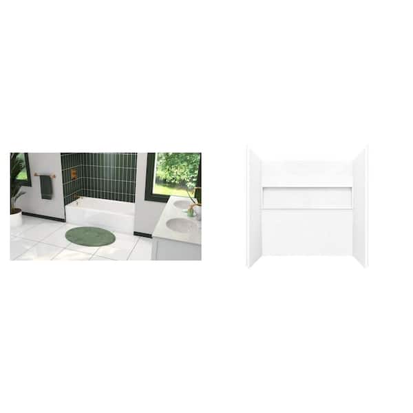 Aloha Plus 60 in. x 32 in. Bathtub and NexTile 60 in. x 32 in. x 60 in. Tub Surround Combo