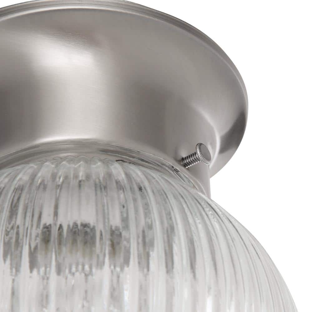 Brushed Nickel 6" Glass Globe Ceiling Light