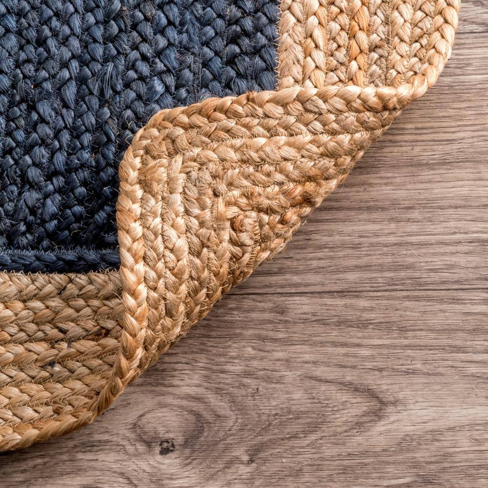 Handmade Blue Jute Rectangle Area Rug, 3' x 5'