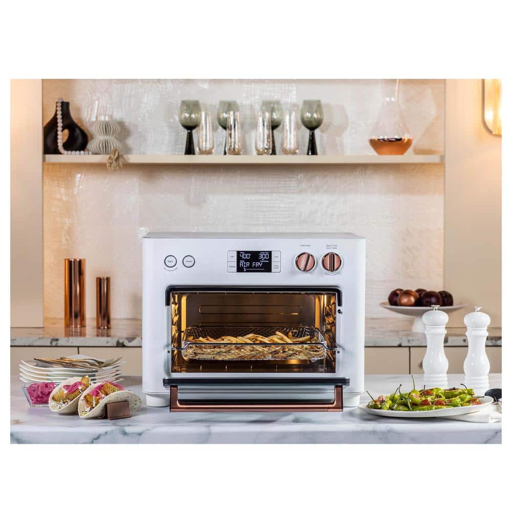 Café Matte White Air Fryer Toaster Oven with Copper Accents