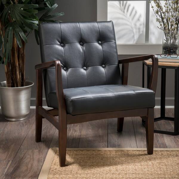 Noble House Callahan Modern Black Club Chair 17236 The Home Depot