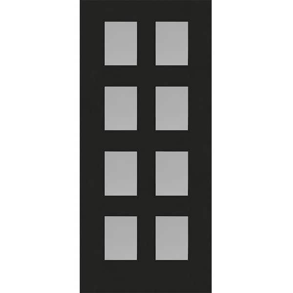 Steves & Sons Regency 42 in. x 80 in. Universal Handing 8L Modern Clear Glass Onyx Stain Fiberglass Front Door Slab