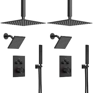 MultiplePress Single Handle 7-Spray Tub and Shower Faucet 2.5 GPM in Matte Black Valve Included (2-pack)