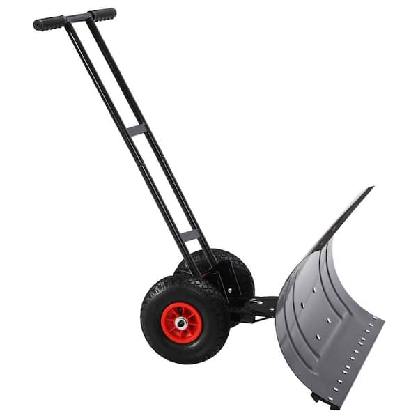41 in. Metal Dual-Bar Wheel-Type snow push shovel