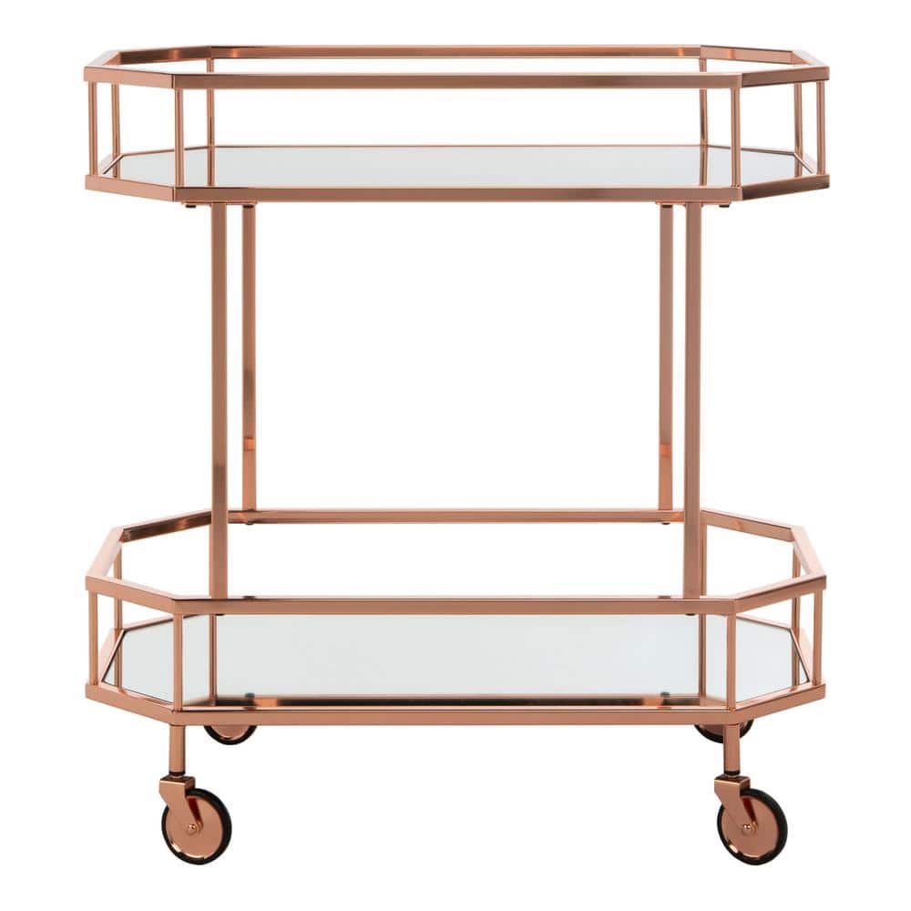 SAFAVIEH Silva 2Tier Rose Gold Bar Cart BCT8004A The Home Depot