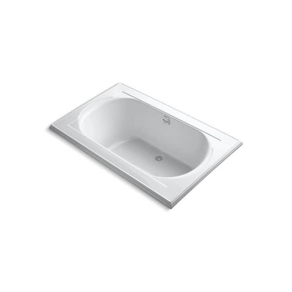 Memoirs 66 in. x 42 in. Rectangular Soaking Bathtub with Center Drain in White