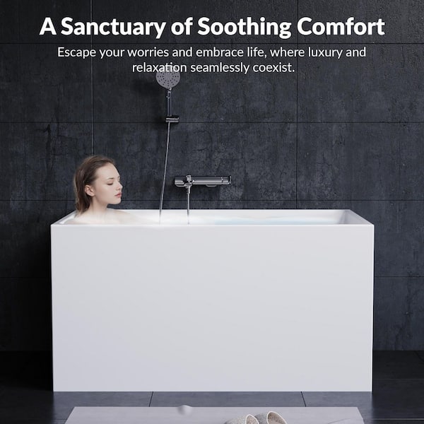YULIKA 47 in. x 28 in. Acrylic Japanese Soaking Bathtub Spacious