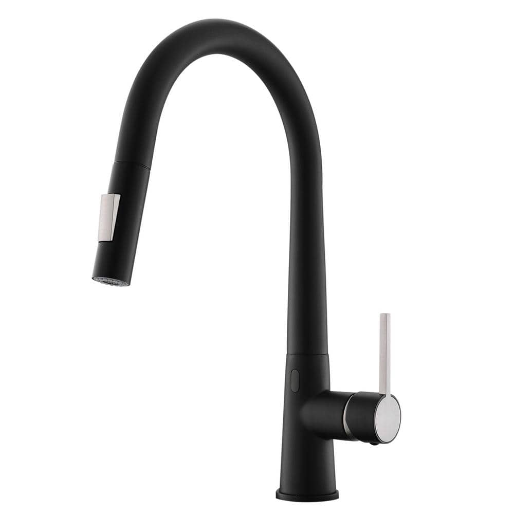 Single Handle Pull-Down Sprayer Kitchen Faucet with Flexible and Power Clea