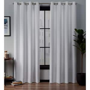 Academy White Solid Blackout Grommet Top Curtain, 52 in. W x 108 in. L (Set of 2)