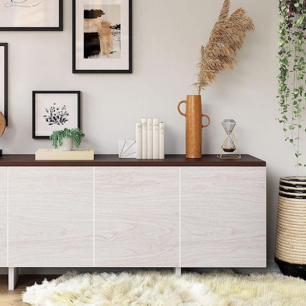 White Wood Grain Waterproof Contact Paper Peel and Stick Wallpaper