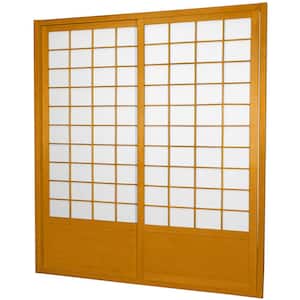 7 ft. Honey Shoji 2-Panel Sliding Door