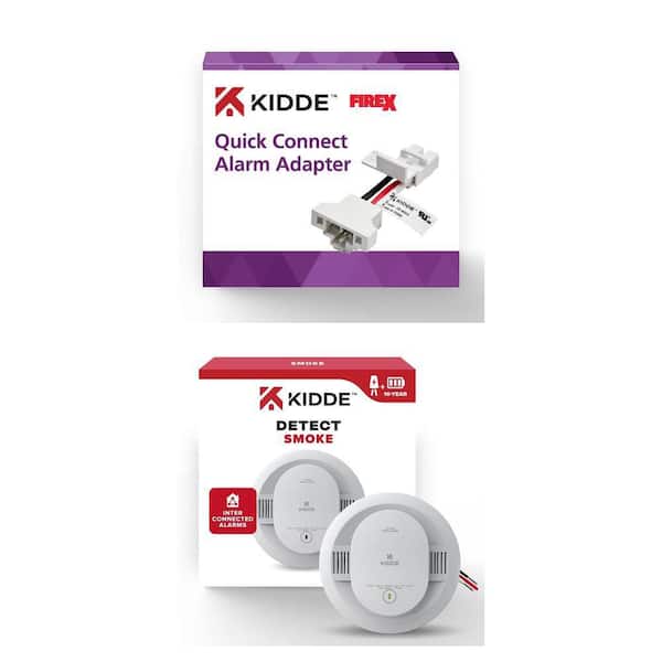 Quick Connect Wiring Adapter 21032239 and 10-Year Hardwired Smoke Detector with Photoelectric Sensor 21031556 Combo