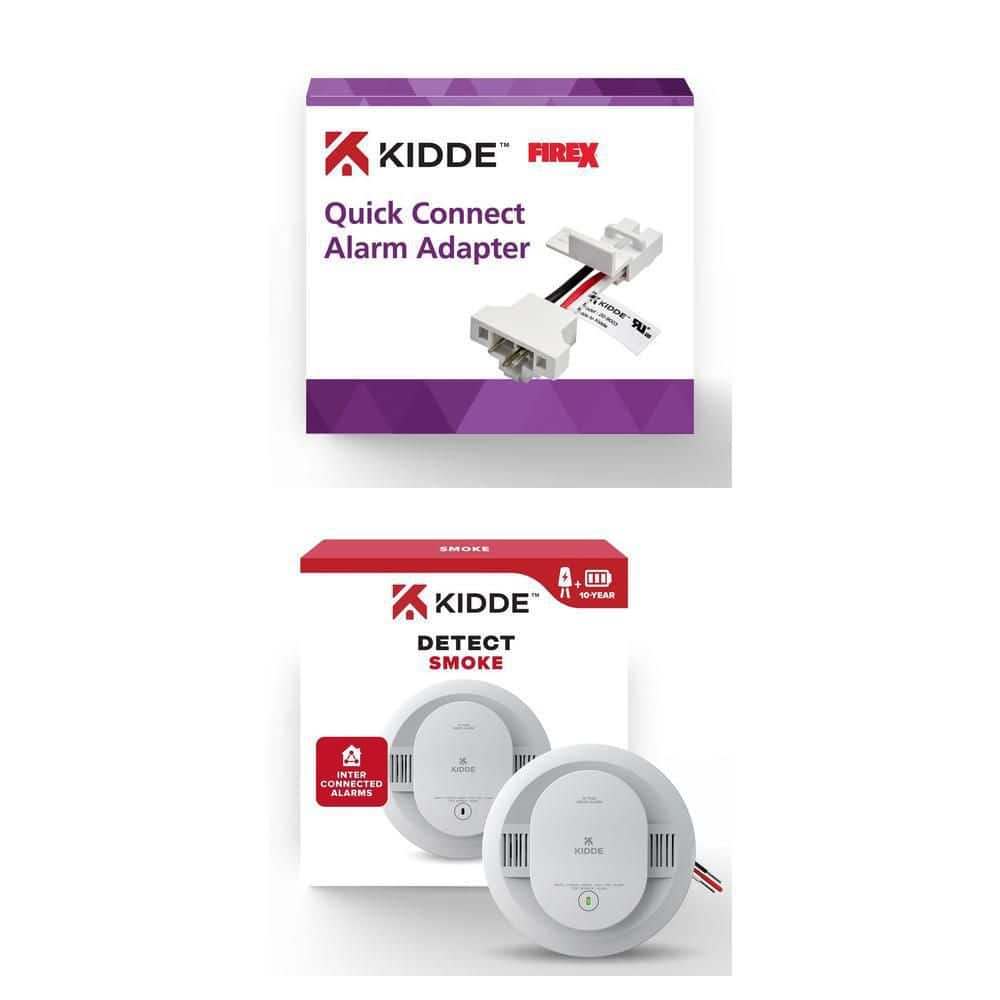 Kidde Adapter Plug Kidde Quick Connect Wiring Adapter 21032239 and 10-Year Hardwired Smoke ...