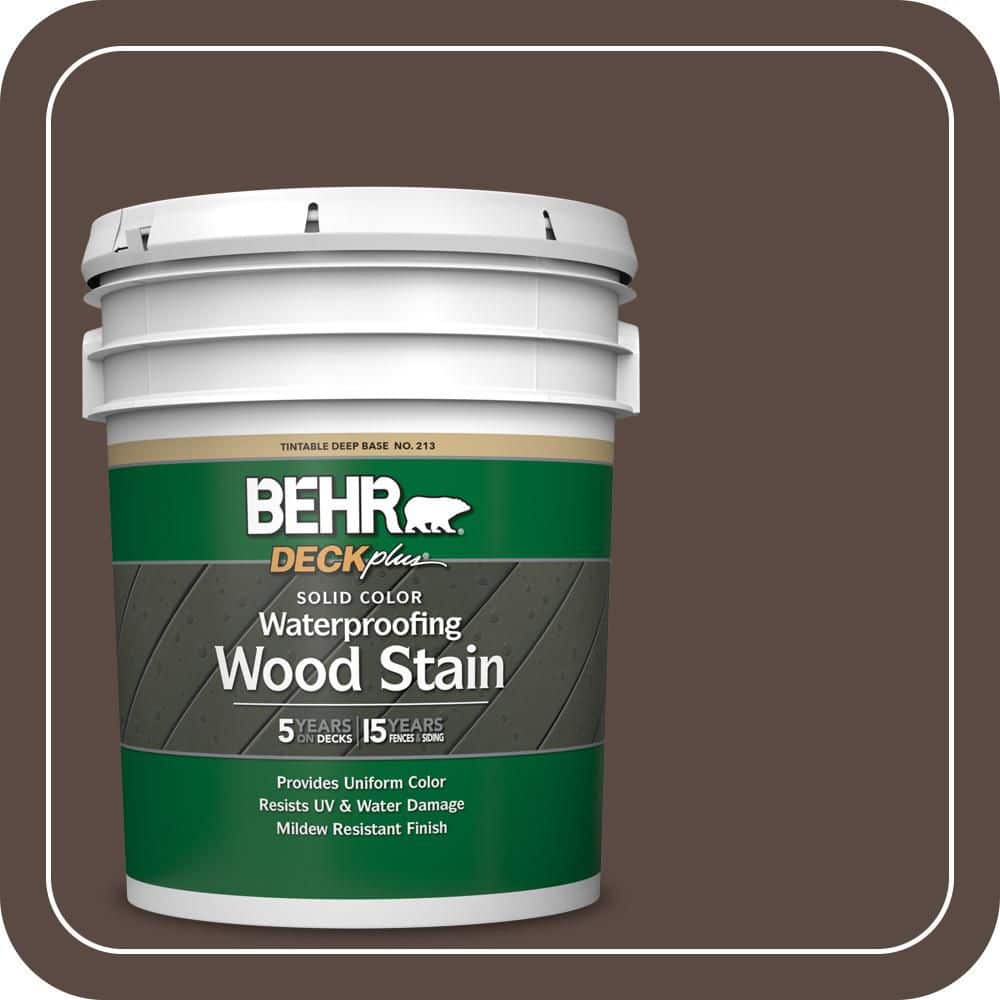 BEHR DECKplus 5 gal. #SC-105 Padre Brown Solid Color Waterproofing