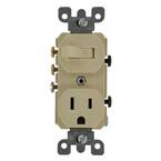 Leviton 15 Amp Tamper-Resistant Combination Switch and Outlet, Ivory ...