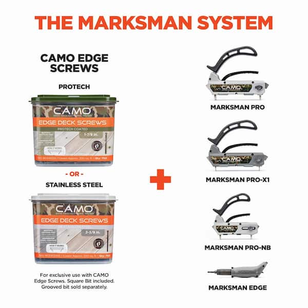 316 grade Stainless Steel CAMO Marksman Pro Hidden Deck Screws 48mm long 