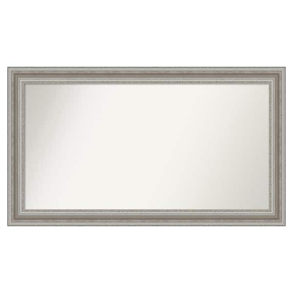 Amanti Art Parlor Silver 51.5 in. x 29.5 in. Cusom Non-Beveled Framed Bathroom Vanity Wall Mirror