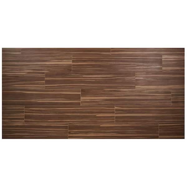 Elm Walnut Brown 8.66 in. x 47.27 in. Wood Look Matte Porcelain Floor and Wall Tile (17.21 sq. ft. / Case)