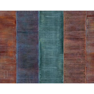 Kepler Distressed Stripe Wine and Teal Paper Strippable Roll (Covers 60.75 sq. ft.)