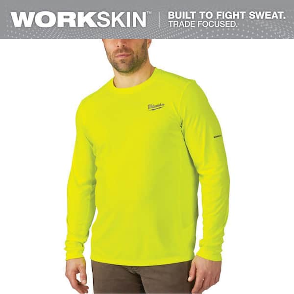 Men's Work Skin 2XL Hi-Vis Light Weight Performance Long-Sleeve T-Shirt