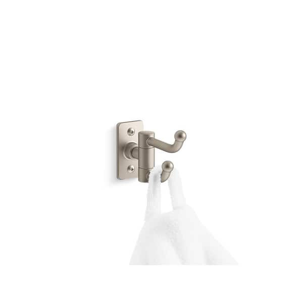 Castia by Studio McGee Double Robe Hook Vibrant Brushed Nickel