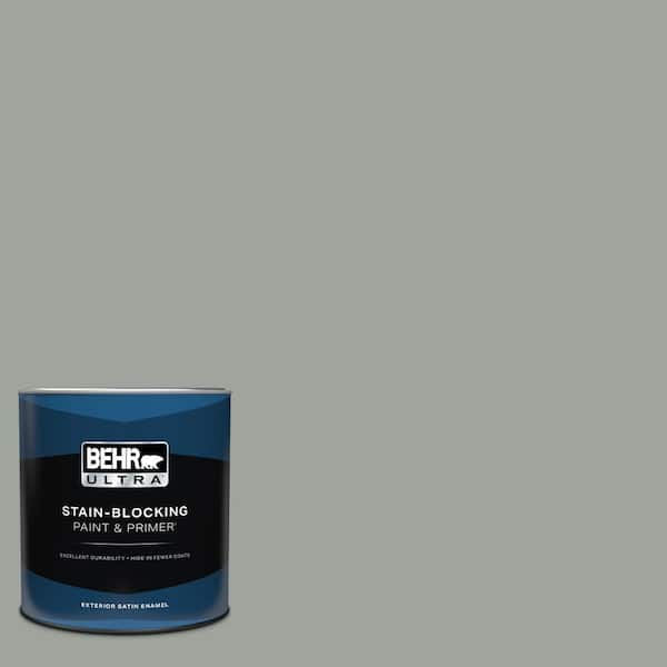 BEHR ULTRA 1 qt. #710F-4 Sage Gray Satin Enamel Exterior Paint & Primer