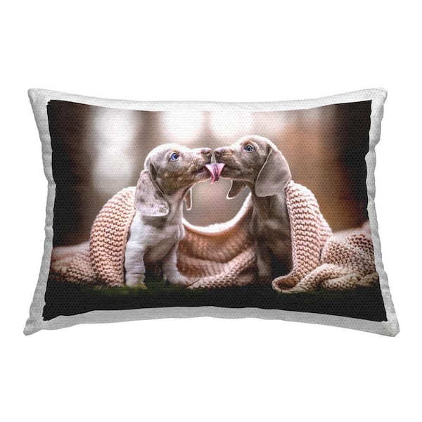 Stupell Industries Playing Puppies with Scarf Outdoor Printed Throw Pillow by Natalie Grosse