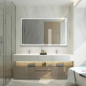 60 in. W x 36 in. H Frameless Rectangular LED Light Bathroom Vanity Mirror