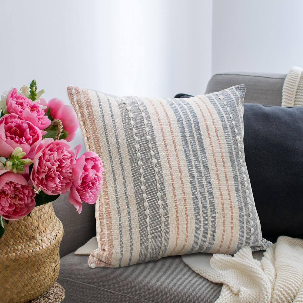 Rajani Home Sophiia Striped Cotton Throw Pillow