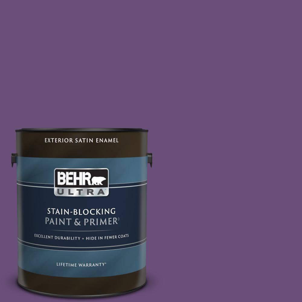 BEHR ULTRA 1 gal. 660B7 Exotic Purple Satin Enamel Exterior Paint & Primer 985301 The Home Depot